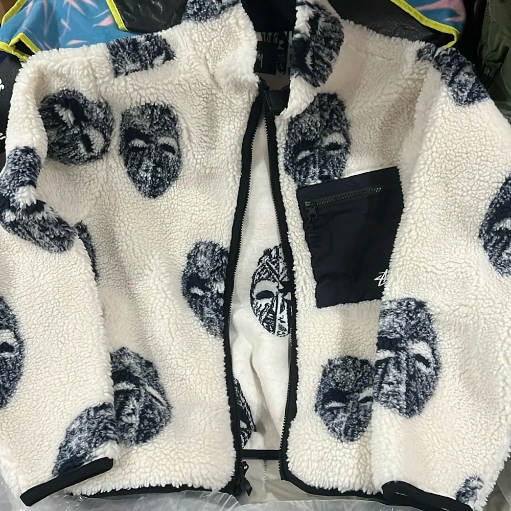 Stussy Mask Sherpa Fleece Jacket - Picture 1 of 3